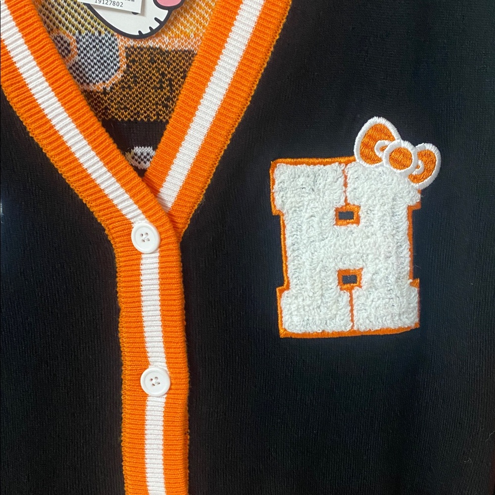 Hello Kitty Halloween Varsity Style Cardigan Size Medium - Picture 4 of 10